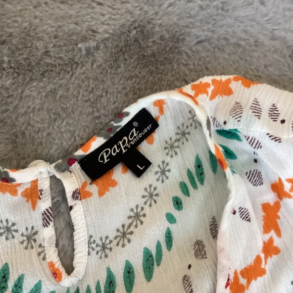 NWOT multicolour Papa Vancouver sleeveless top size L - Picture 2 of 8